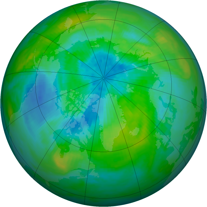 Arctic ozone map for 18 September 1982